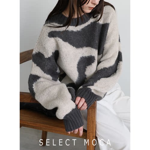 SELECTMOCA圆领个性毛衣