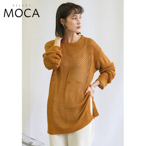 圆领日系网眼针织宽松