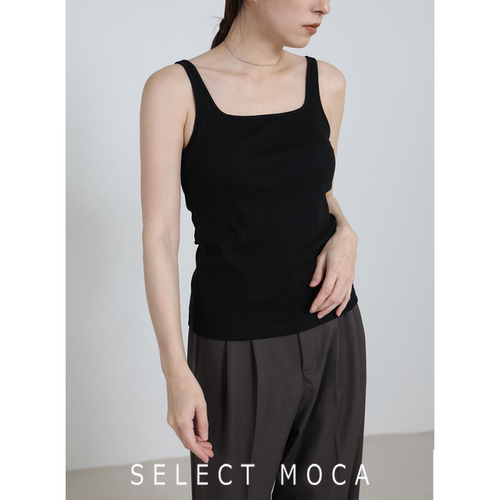 SELECTMOCA方领带胸垫罗纹背心