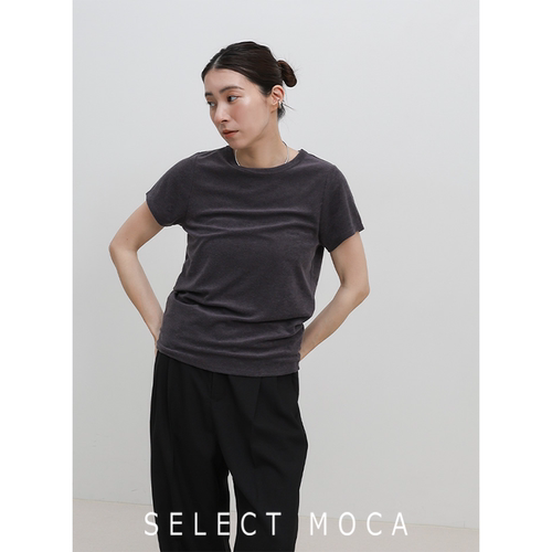 SELECTMOCA毛圈圆领短袖T恤女