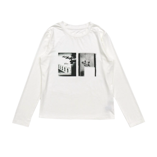 SELECTMOCA印花图案设计感宽松套头纯棉T恤女简约时尚日本直邮