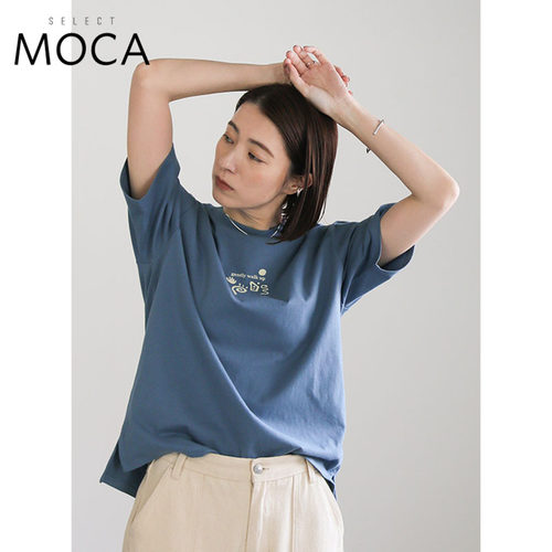 MOCA印花图案设计圆领纯棉T恤