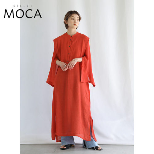MOCA飘袖方肩领连衣裙