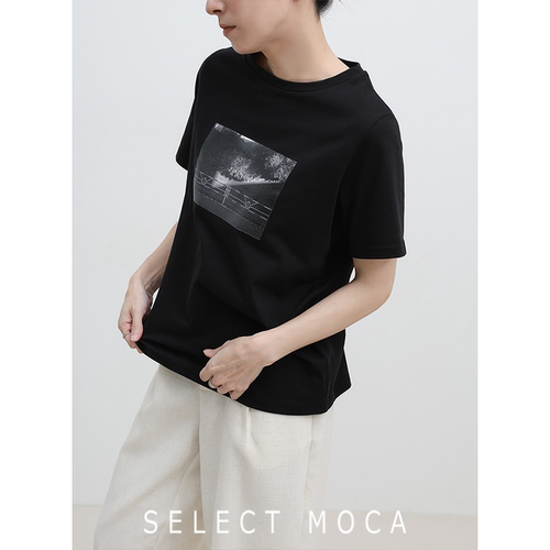 SELECTMOCA复古人像短袖T恤女