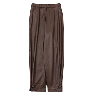 SELECT MOCA柔软仿皮光泽感裤子抽绳束口灯笼裤日本直邮10007560