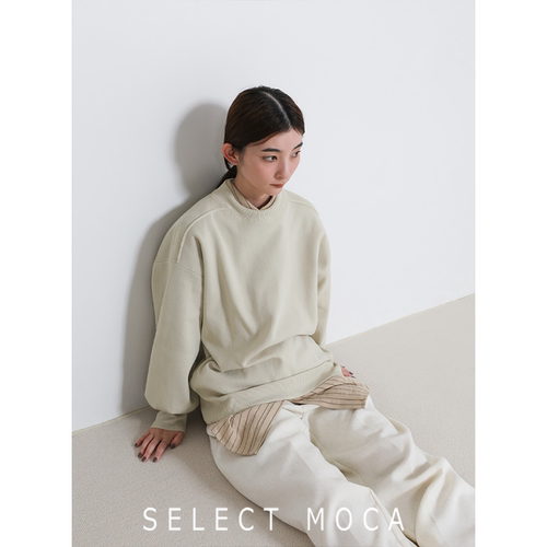 selectMOCA宽松圆领卫衣感针织衫