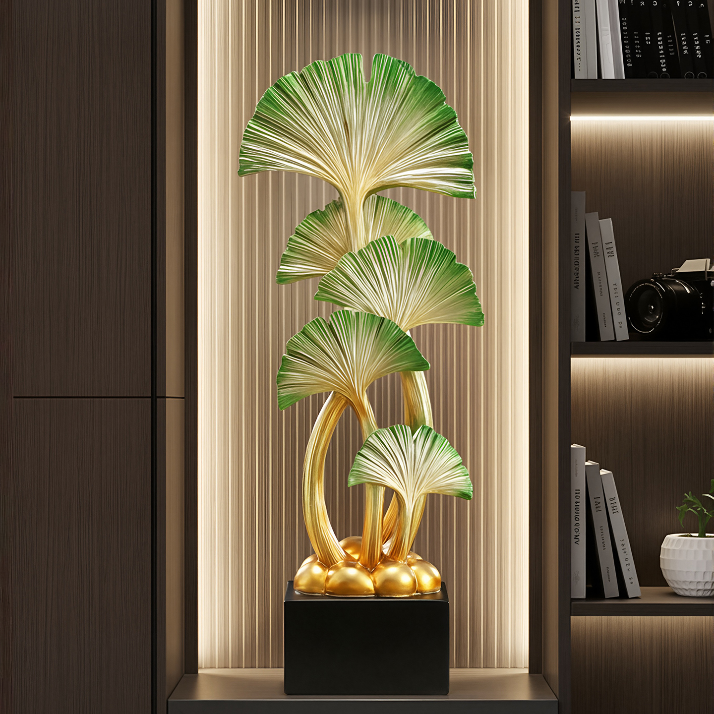 现代轻奢银杏叶装饰大摆件