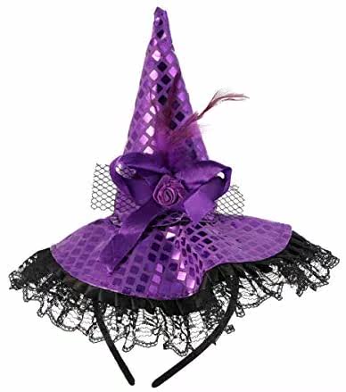 nuobesty halloween witch hat  large ruched witch cap with la