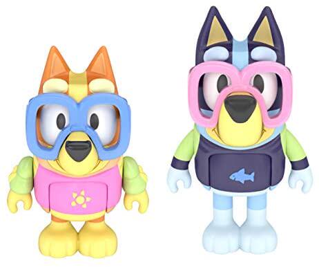 bluey - pool time: bluey & bingo 2.5 inch figures - 2 pack