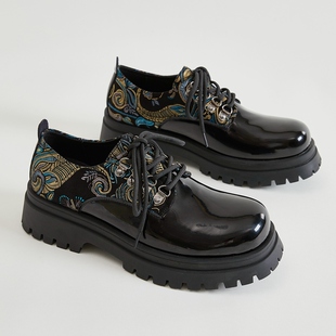 子厚底英伦风休闲德比鞋 大头皮鞋 男高级感小众原创透气真皮潮牌鞋