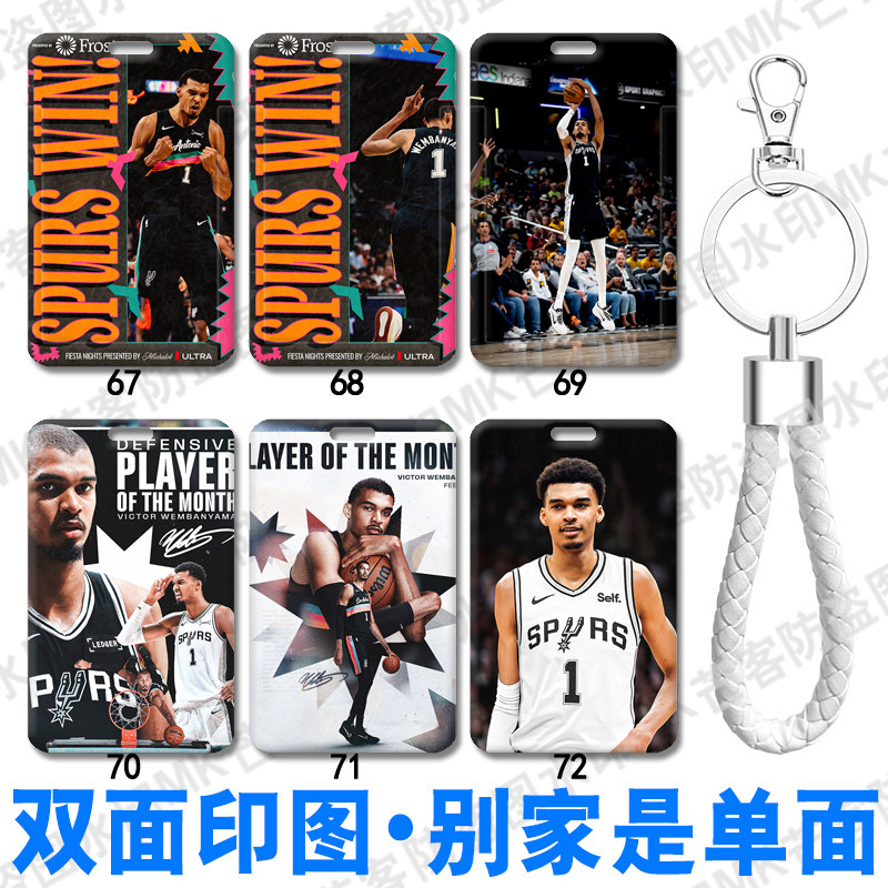 圣安东尼奥马刺队徽文班亚马球星卡套邓肯校牌胸卡接送卡包学生证