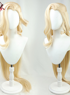 【自由人】原神执行官女士 cos假发美人尖搭配两个分体发包金黄色