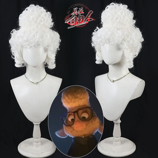 美亚自由人 疯狂动物城 羊副市长cospaly假发纯白色羊毛卷造型款