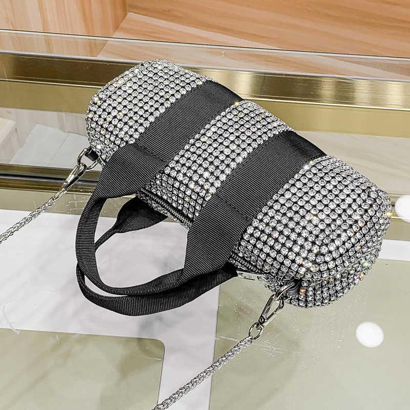 2021年新款aw大王水钻明星同款波士顿钻石包满钻枕头包手提斜挎包