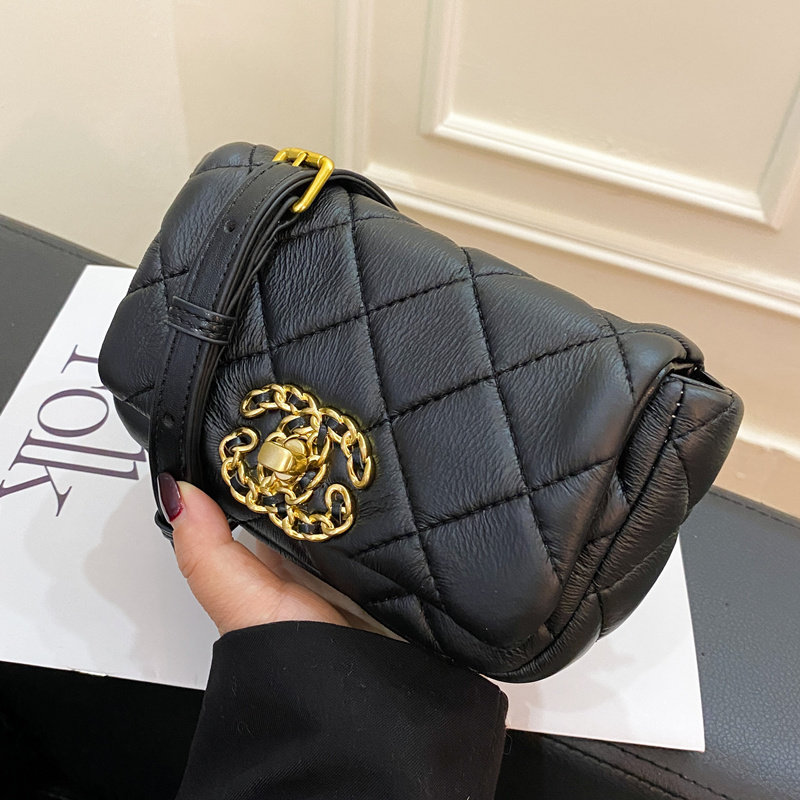 2021新款小香风菱格链条包包女包真皮斜挎单肩高级感迷你时尚胸包