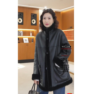 老板娘美林丨两面穿拉贡皮毛一体丨建议皮版朝外穿 长72 98073A