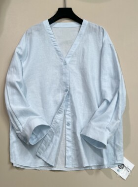 老板娘美林丨海盐亚麻外套丨套洗衣袋机洗丨长64 新款上衣WS827