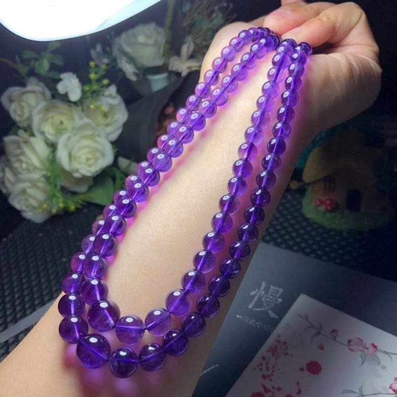 紫水k晶紫水晶收藏晶体女塔天然6a塔级链链乌拉圭干净项链i