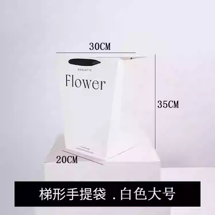花之名方形复古风鲜花花束手提袋鲜花花束包装盒花艺礼物装花束袋