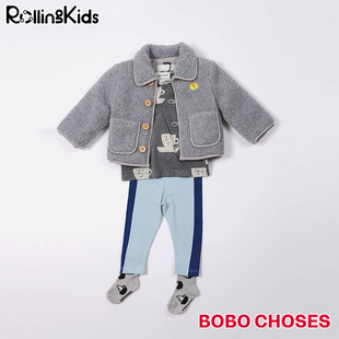 Choses 外套蓝色休闲运动裤 婴童羊皮夹克衫 Bobo 子 RollingKids
