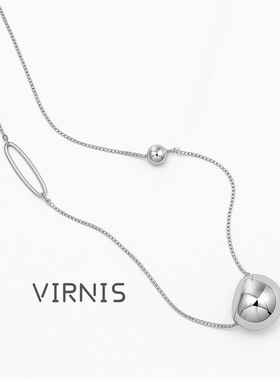 臻致 S925银轻奢小众设计感素面银珠项链