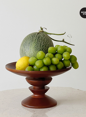 moreover木质托盘摆件樱桃木水果盘香薰托盘创意家居装饰中古礼物