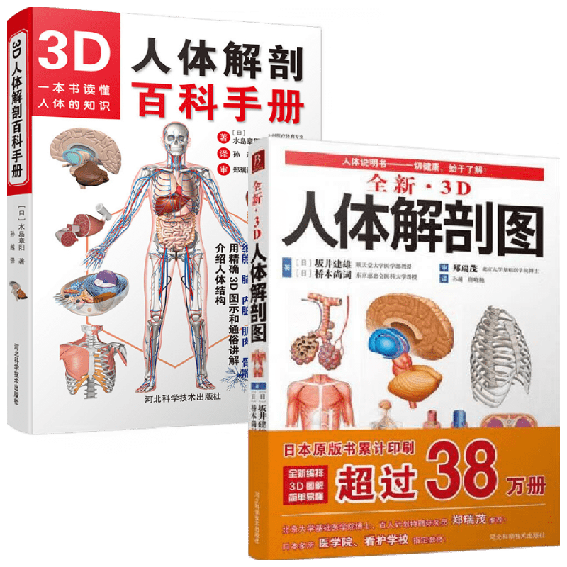 【正版书籍】3D人体解剖百科手册+全新3D人体解剖图 水岛章阳等 著 医学
