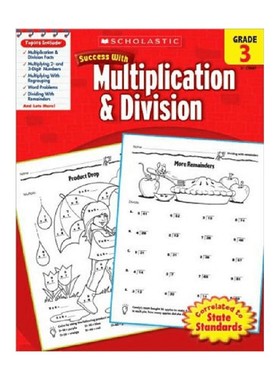 【正版书籍】英文原版 Scholastic Success with Multiplication  Division Grade 3 学乐成功系列 3年级 乘除法