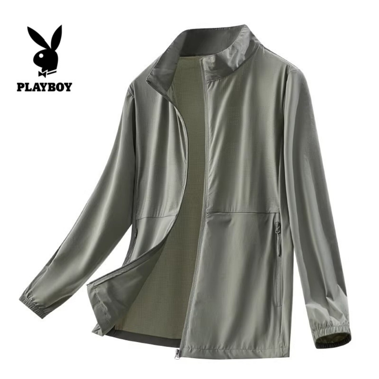 花花公子冰丝防晒衣男夏季薄款宽松大码中老年爸爸立领防晒服外套