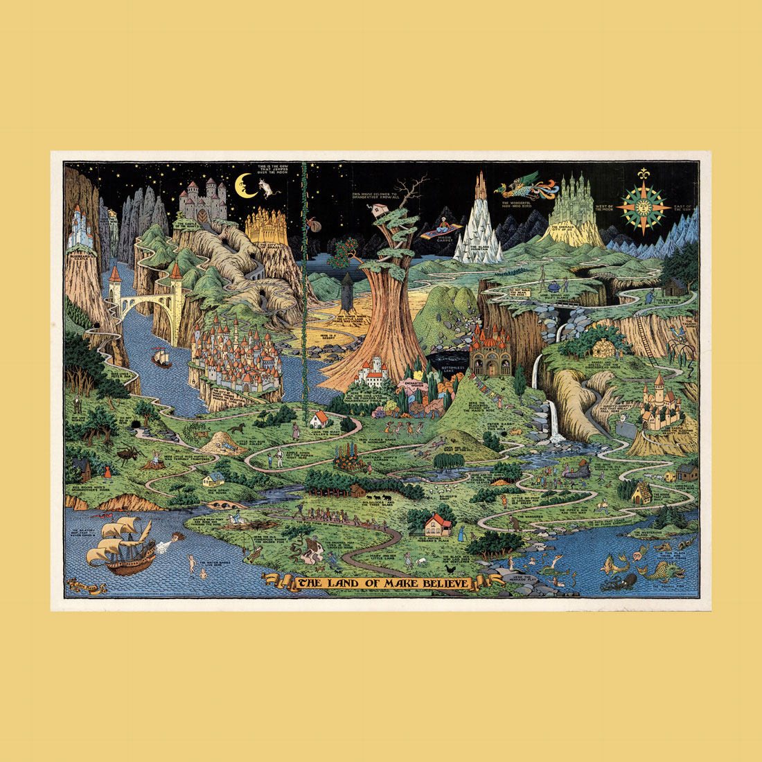 想象之地童话故事插画海报 make believe奇幻神话插图复古装饰画