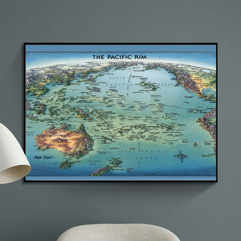 环太平洋俯瞰地图,一图览大洋