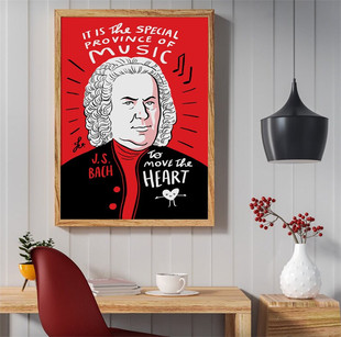 巴赫语录波普海报 J.S. Bach古典音乐家作曲家教室琴房艺术装饰画