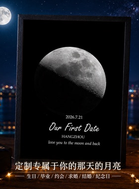 定制当晚星空月亮相框生日礼物