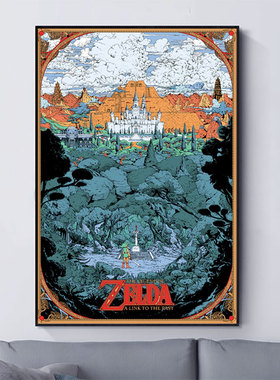 塞尔达传说游戏海报 The Legend of Zelda任天堂经典冒险装饰画