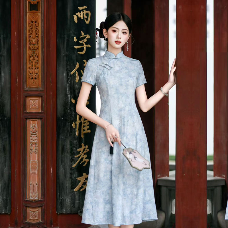 改良旗袍连衣裙新中式年轻款高级图片