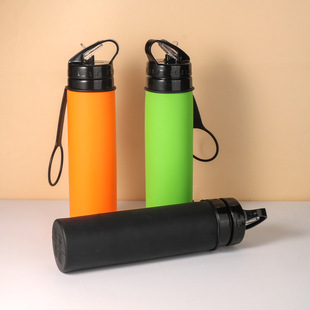 速卖通亚马逊电商供货厂家户外运动旅行水壶硅胶可折叠水杯
