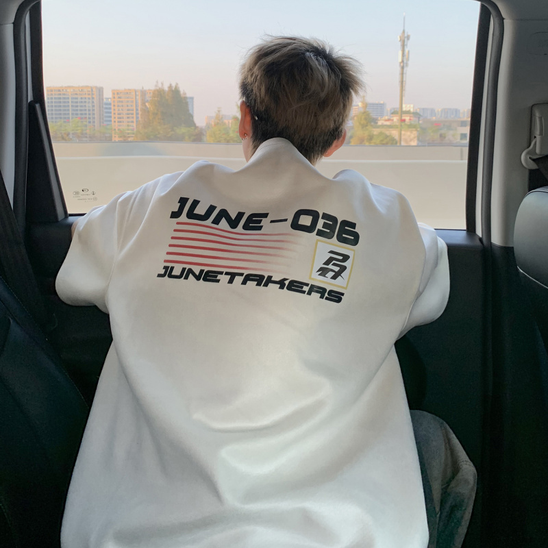 GBOY studio徐洛淇工作室旋律风车男装bdls无界重磅麂皮绒印花T恤