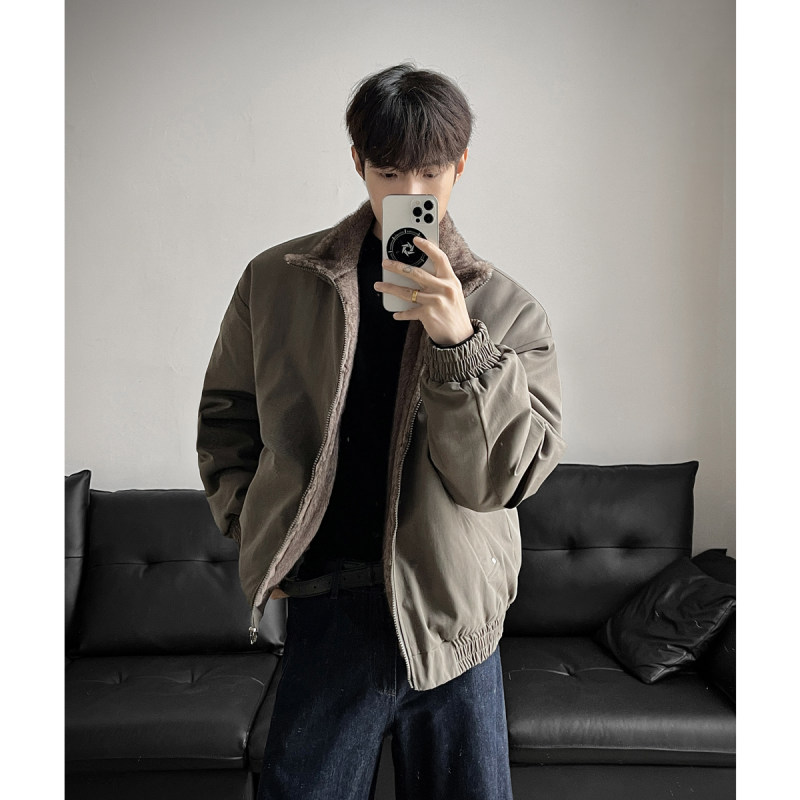 GBOY studio几物男装设计SHIJOIN情侣装两面穿座山雕棉衣大码外套