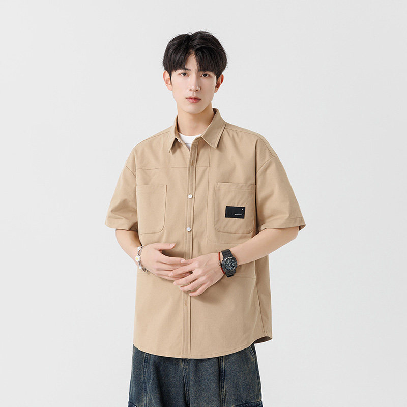 GBOY studio阿茶与阿古goodbai悟空有货nans男装宽松工装短袖衬衫