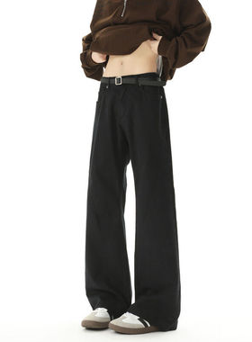 GBOY studio净化眼球nans男装美式ins高街暗黑宽松直筒洗褪牛仔裤