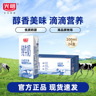 光明纯牛奶学生早餐奶整箱200ml24盒 9月产
