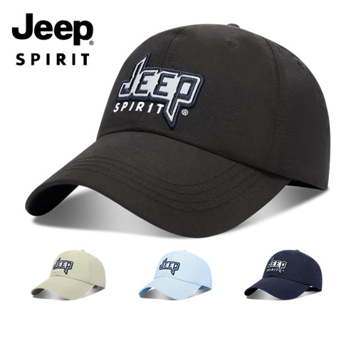 JEEP男士帽子轻薄防晒棒球帽显脸小软顶经典春夏简约百搭跑步速干