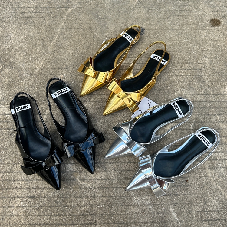 平底休闲蝴蝶结后绊带凉鞋女