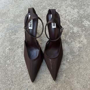 百搭包头凉鞋 西班牙潮牌2025年夏季 中空时尚 尖头细跟高跟鞋 女 新款