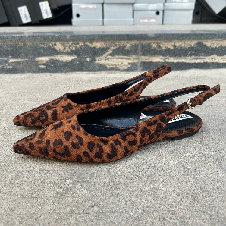 西班牙 法式豹纹尖头穆勒鞋女低跟包头后空单鞋欧美风平底女鞋,女鞋,穆勒鞋,淘宝优惠券,粉丝福利购,淘宝优惠卷