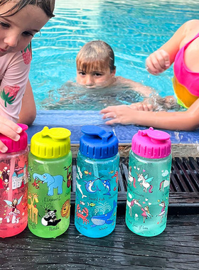 【夏日水杯之王】英国tyrrell katz儿童卡通吸管直饮杯水杯学生