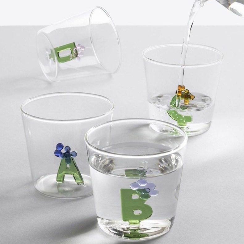 ICHENDORF 字母系列 意大利手工玻璃杯字母水杯礼物手握杯平口杯