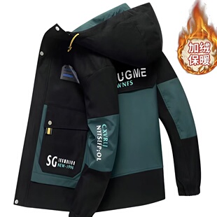 棉衣男加绒加厚男士外套工装外套