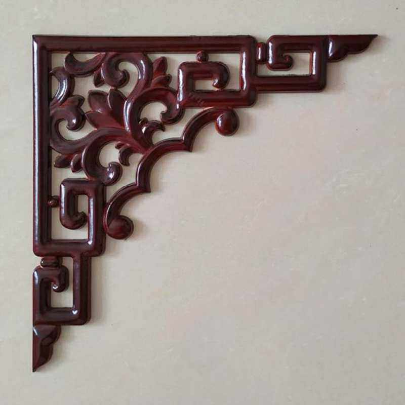 贴花装修房梁木雕实木花格角花吊顶梁托三角形花格火锅店斗拱窗户