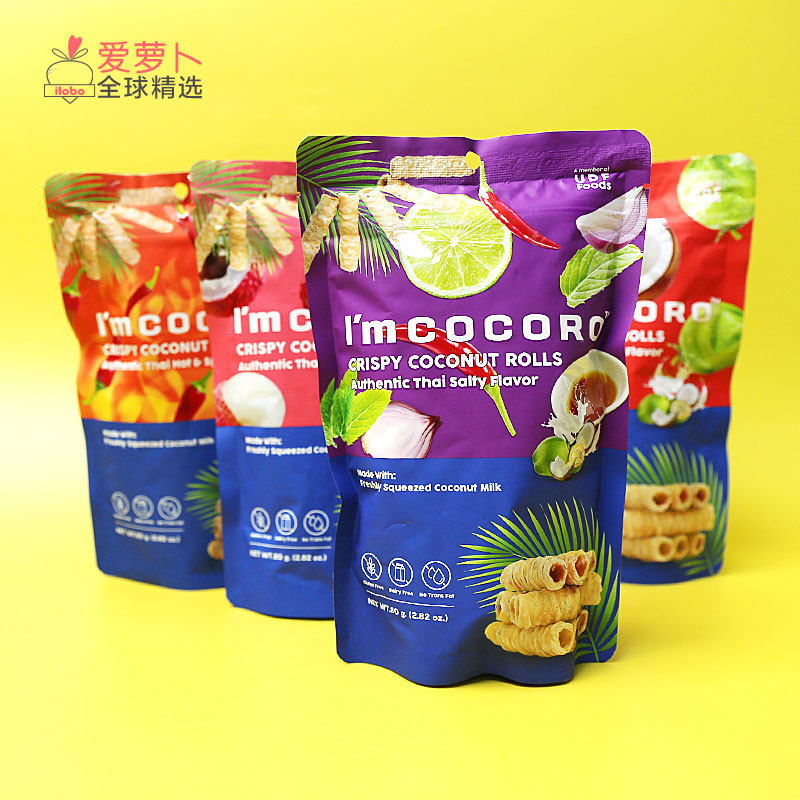 泰国 I&rsquo;m cocoro椰子卷零食下午茶点心椰子酥椰子蛋卷休闲80g